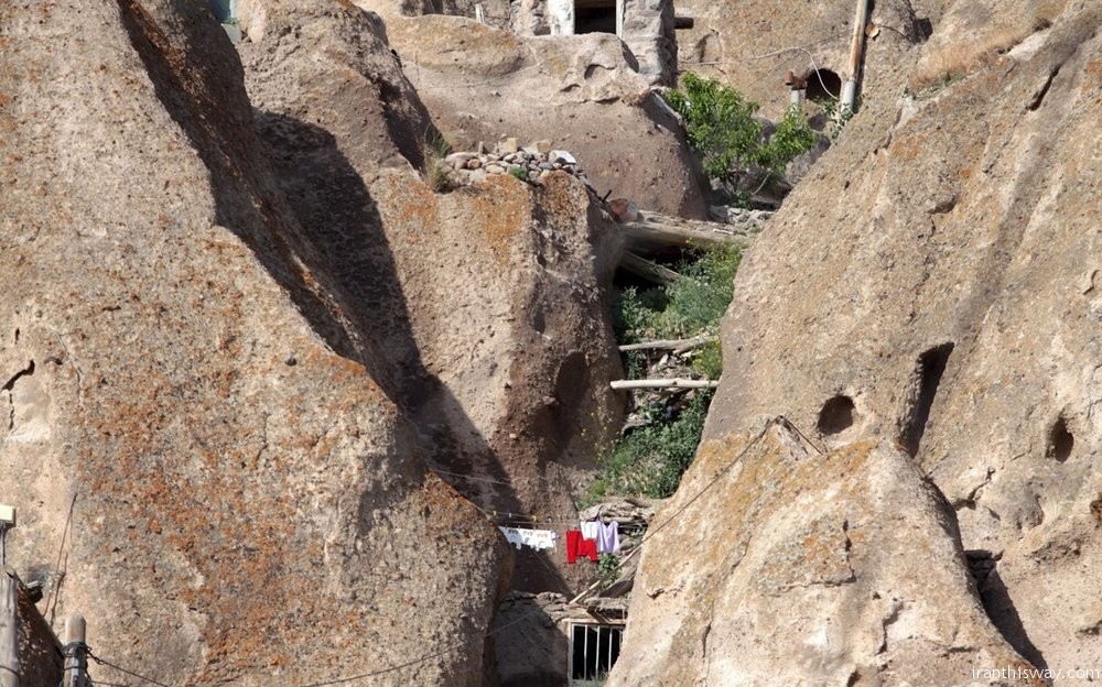 The historic Kandovan village located in northwest Iran is filled with scenic troglodyte homes in the shape of stony ice-cream cones which are still inhabited.