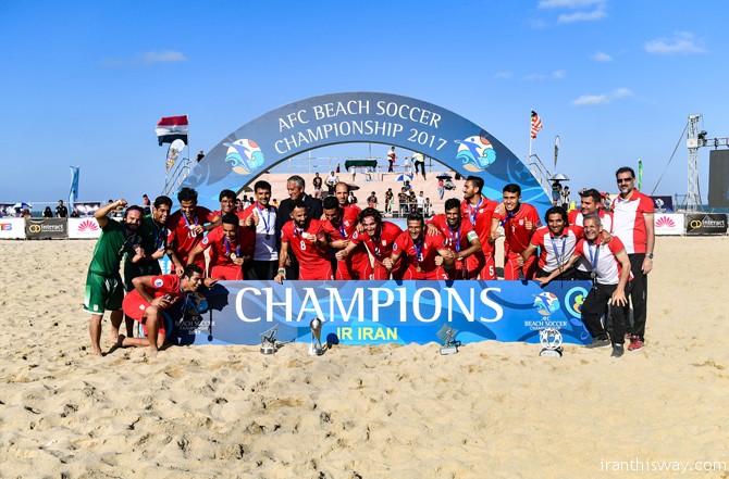 Iran was crowned AFC Beach Soccer Championship Malaysia 2017 champion on Saturday after beating the UAE 7-2 in Kuala Terengganu.