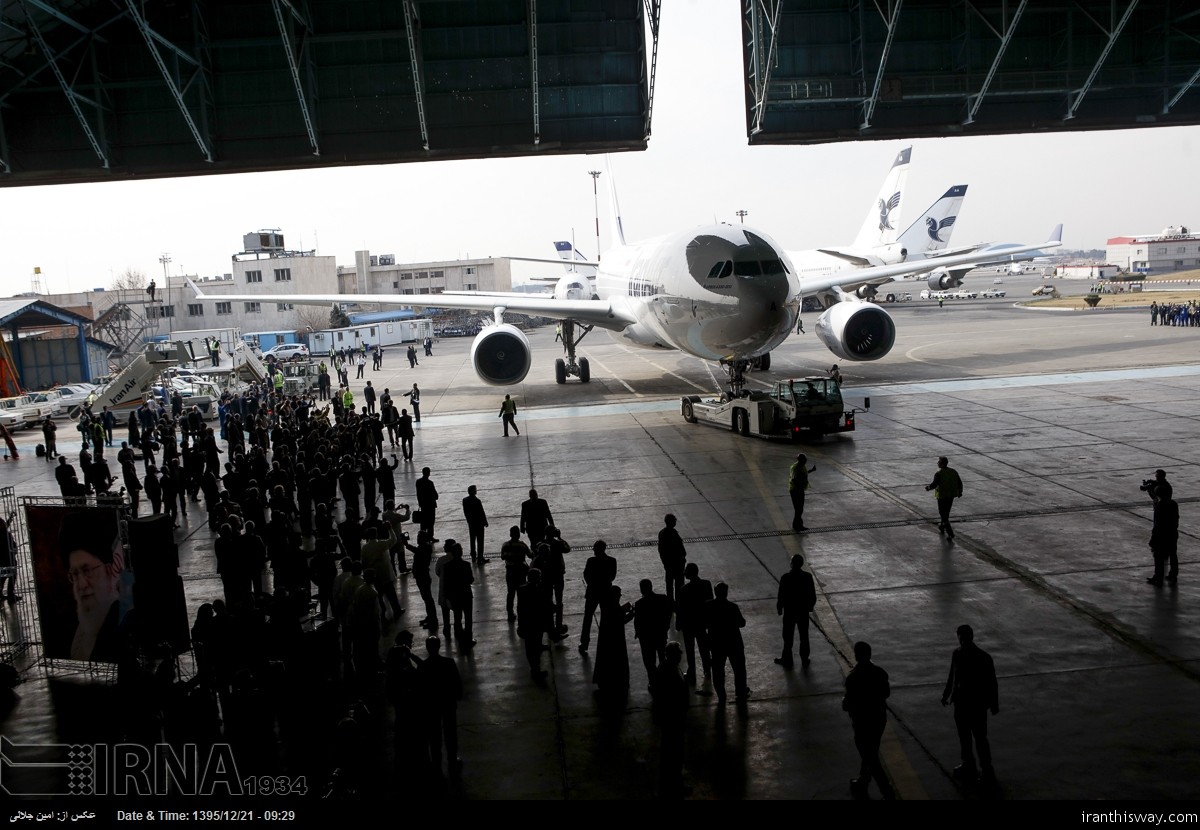 An Airbus A330 aircraft arrived in Tehran on Saturday, the second of 200 Western-built passenger jets ordered by the national carrier Iran Air following the lifting of sanctions.