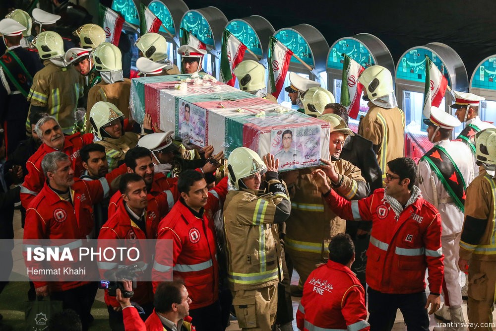 Photo: Funeral ceremony of martyred firefighters of Tehran